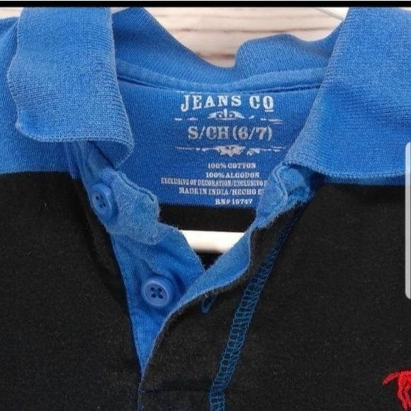 Wrangler Jeans Company Boys Striped blue black 6/7 Polo‎ shirt - Picture 5 of 7